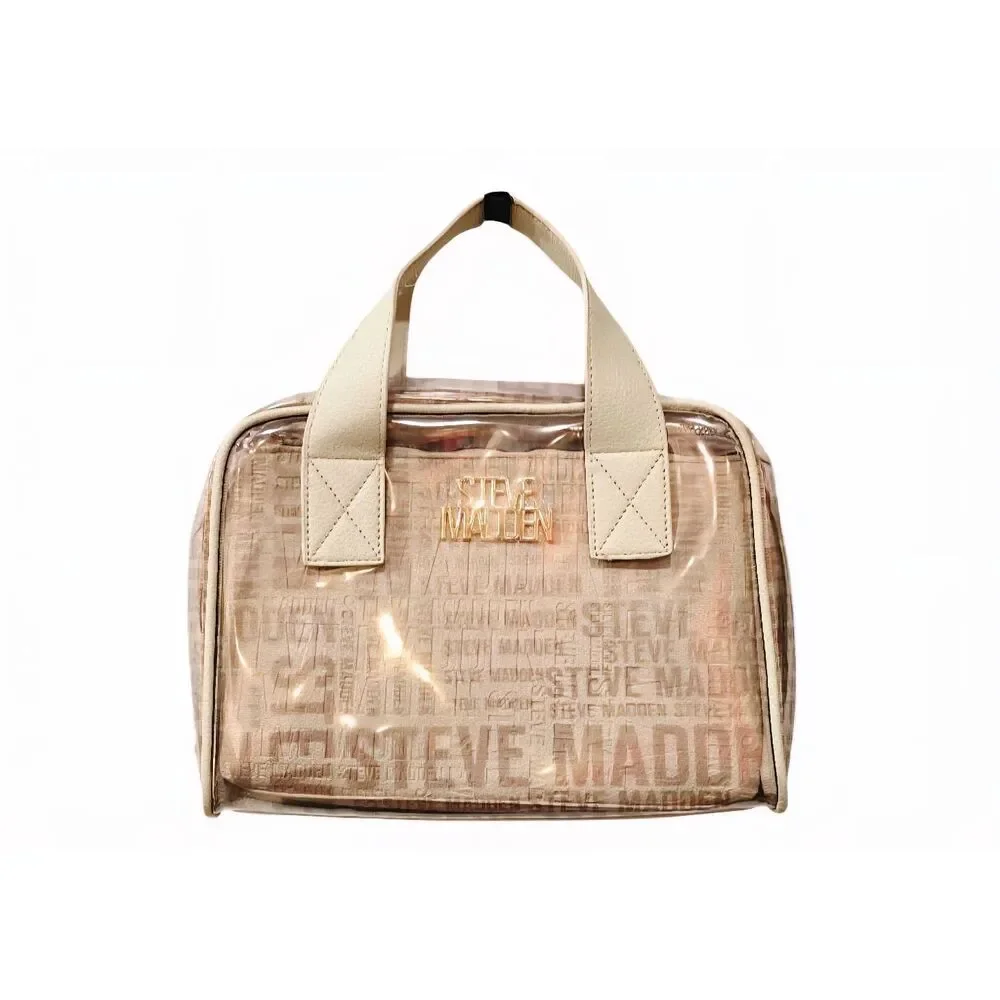 Steve Madden Logo Oatmilk Cosmetic Case‎